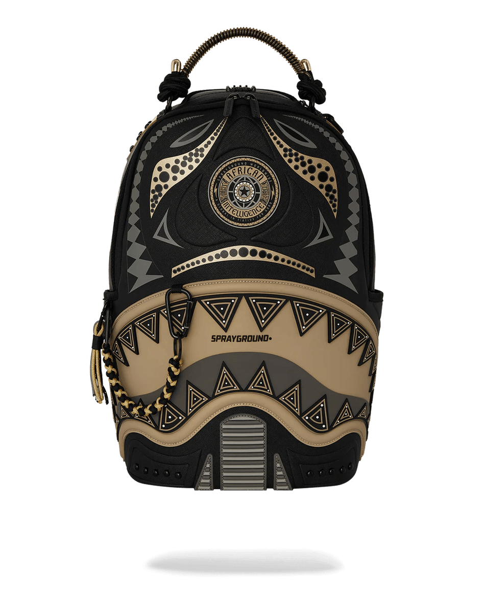 Sprayground A.I. AFRICAN INTELLIGENCE SHARKS OF THE GOLD OCEAN BACKPACK - SANDFLOWER COLLAB 99000