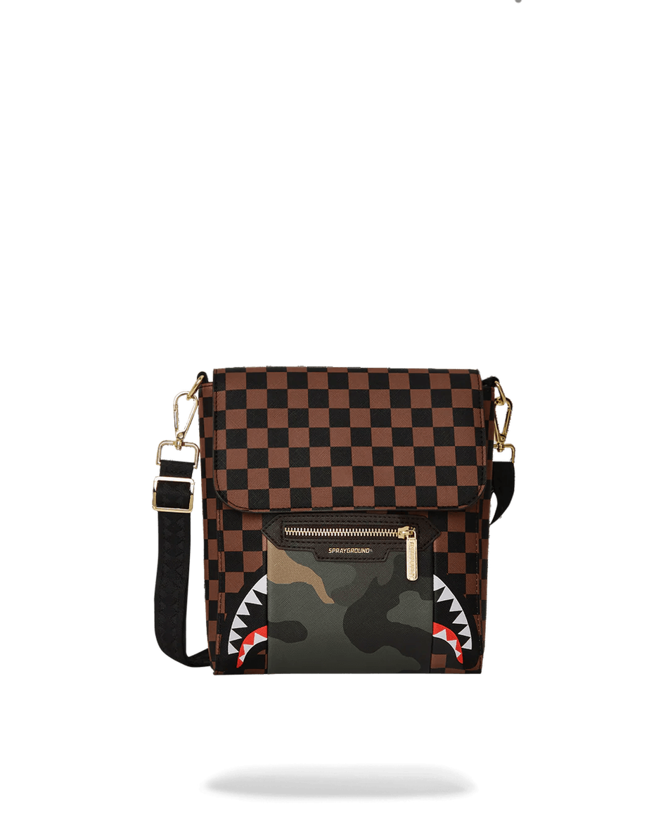 Sprayground Exteriér Zlatá Zip Kapsa žraloci V Paříži Messenger Sling Taška 99000