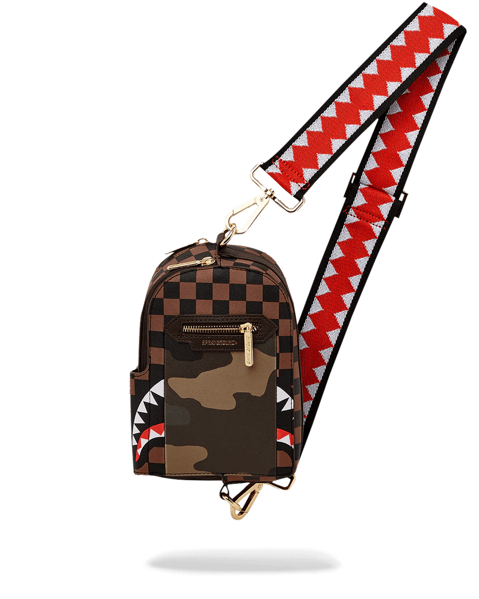 Sprayground Exteriér Zlatá Zip Kapsa žraloci V Paříži Batoh Sling 99000