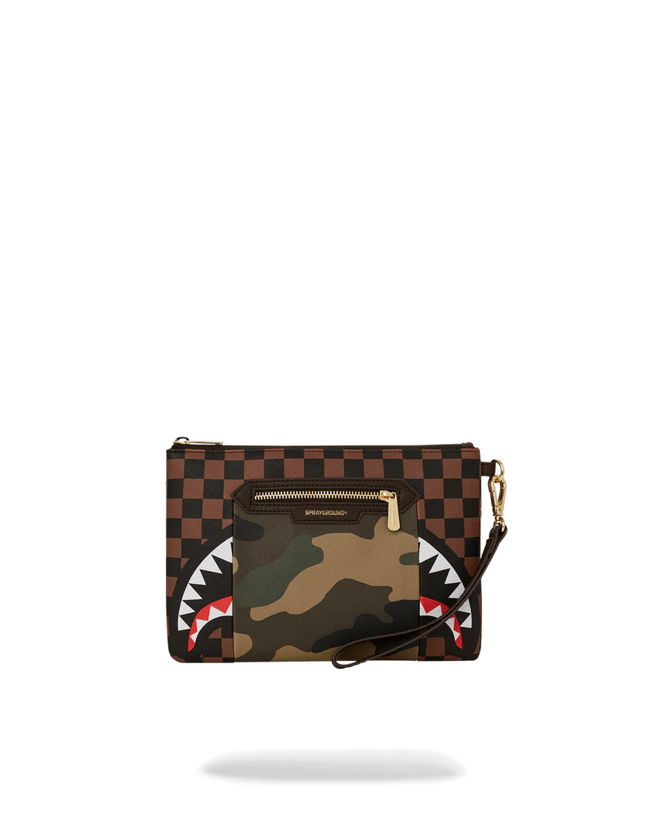 Sprayground Külső Arany Cipzáras Zseb Cápák Párizsban Crossover Clutch 99000