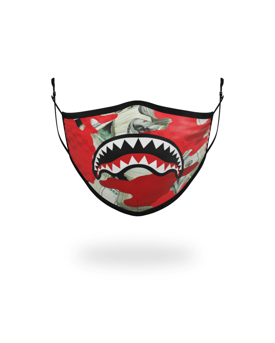 Sprayground Adulto Dinheiro Camuflado (vermelho) Máscara Facial Ajustada